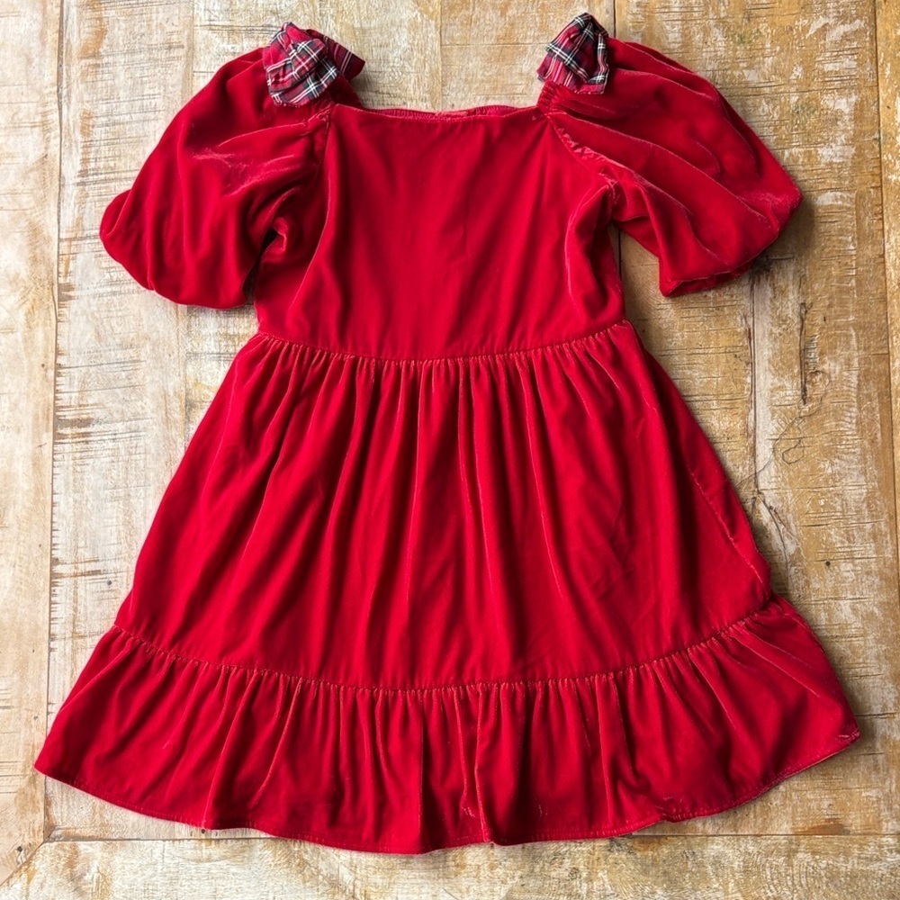 NWOT Gymboree Red Velour Dress with Bows size 8